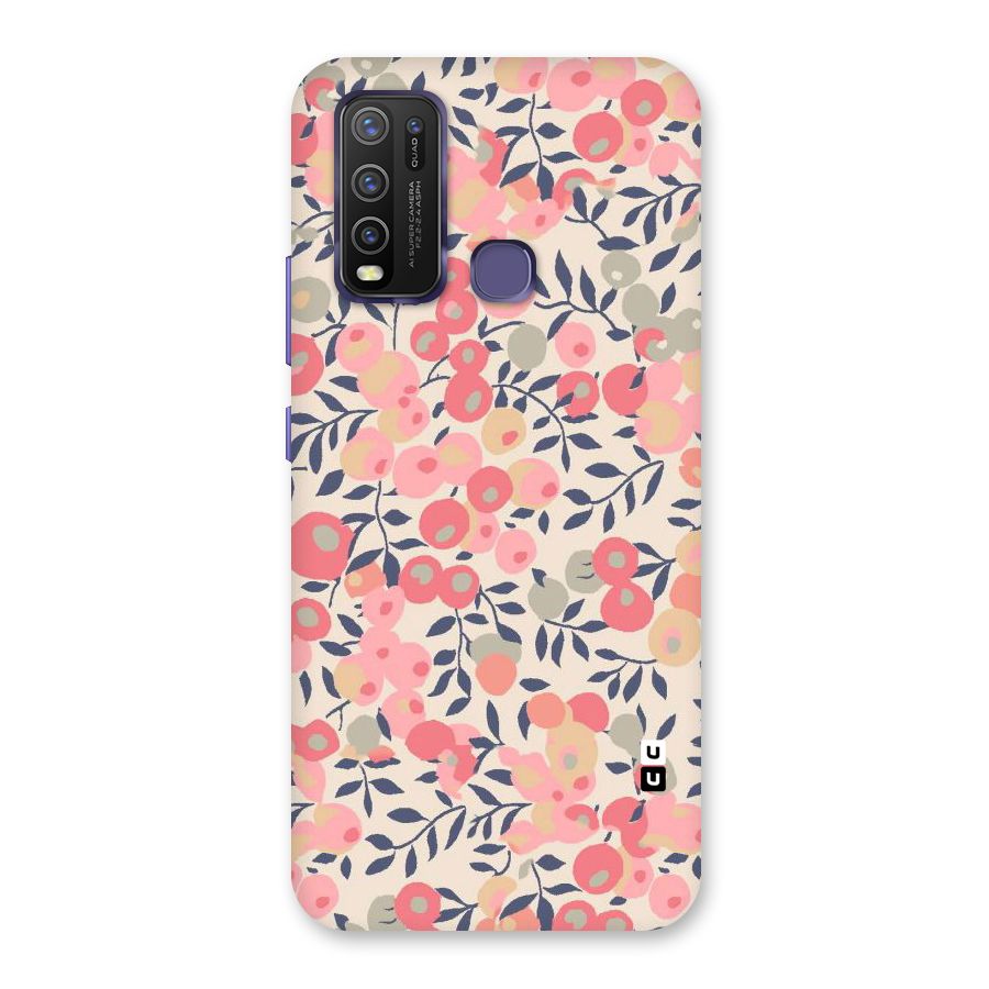 Pink Leaf Pattern Back Case for Vivo Y50
