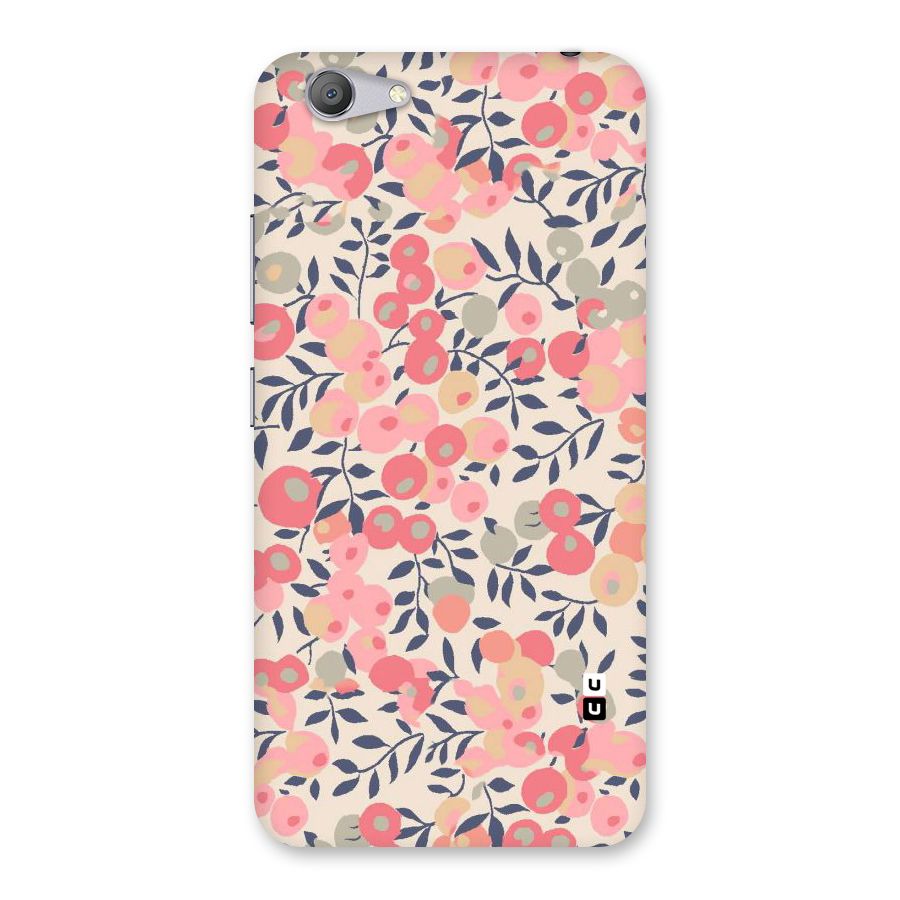 Pink Leaf Pattern Back Case for Vivo Y53
