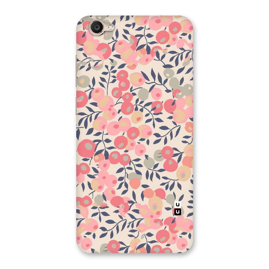 Pink Leaf Pattern Back Case for Vivo Y55s