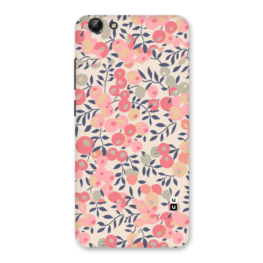 Pink Leaf Pattern Back Case for Vivo Y69