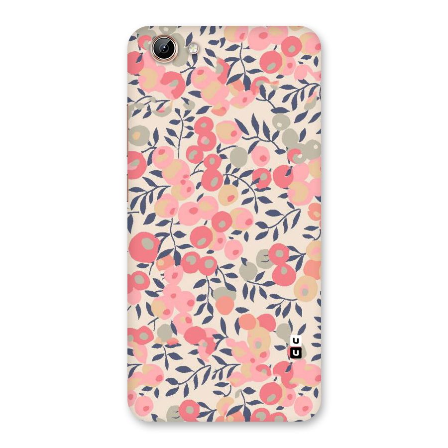 Pink Leaf Pattern Back Case for Vivo Y71i