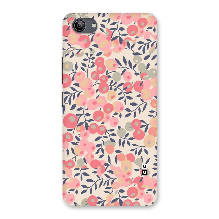 Pink Leaf Pattern Back Case for Vivo Y81i