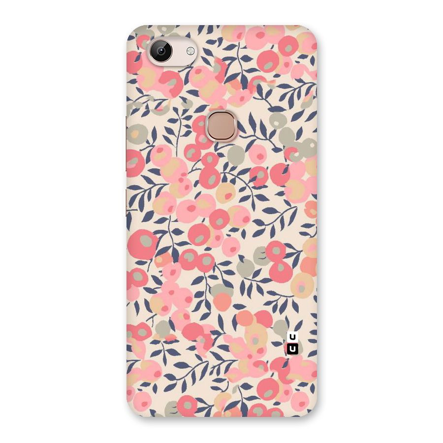 Pink Leaf Pattern Back Case for Vivo Y83