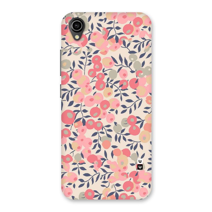 Pink Leaf Pattern Back Case for Vivo Y90