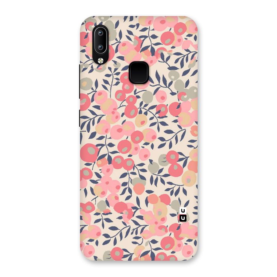 Pink Leaf Pattern Back Case for Vivo Y93