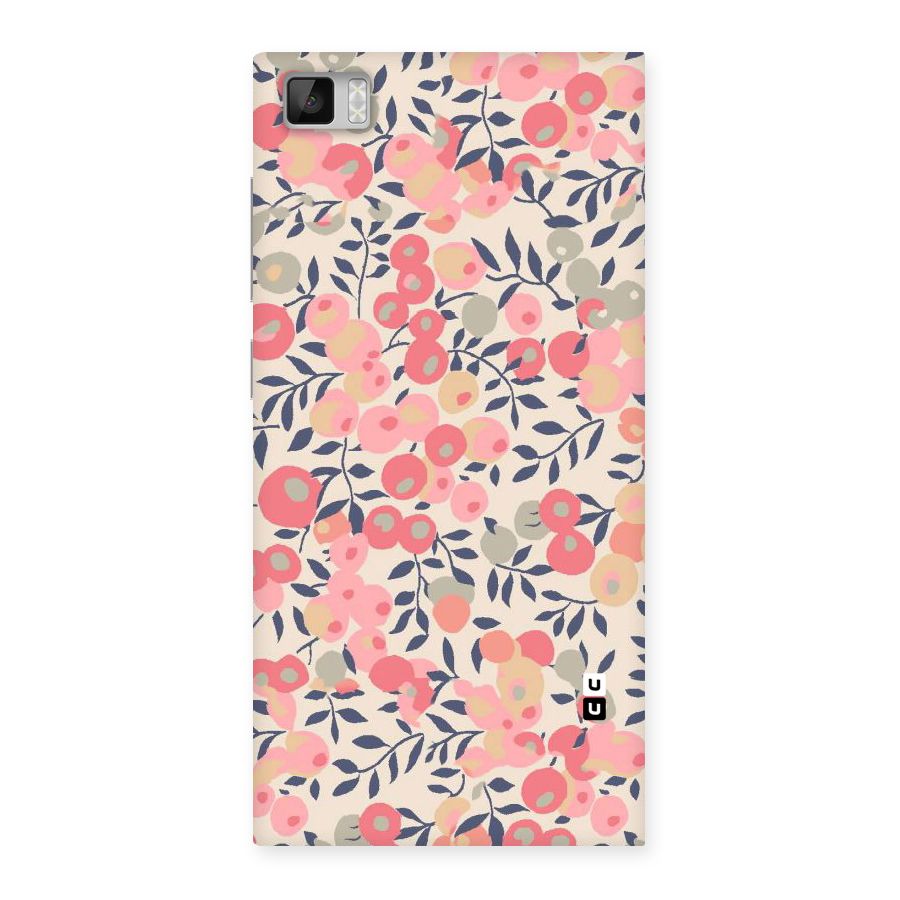 Pink Leaf Pattern Back Case for Xiaomi Mi3