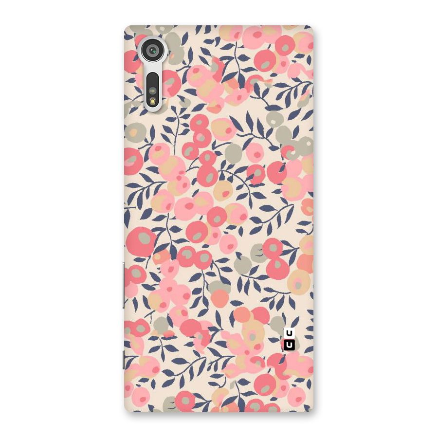 Pink Leaf Pattern Back Case for Xperia XZ