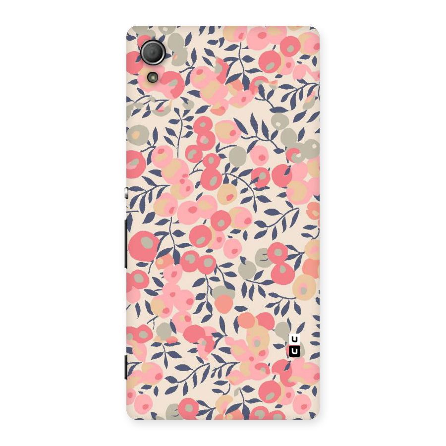 Pink Leaf Pattern Back Case for Xperia Z3 Plus
