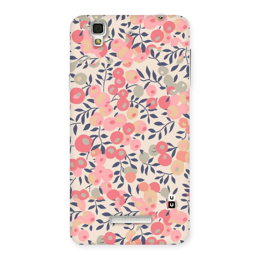 Pink Leaf Pattern Back Case for Yu Yureka