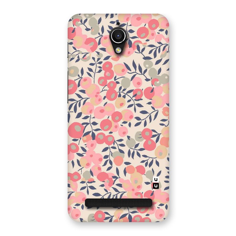 Pink Leaf Pattern Back Case for Zenfone Go