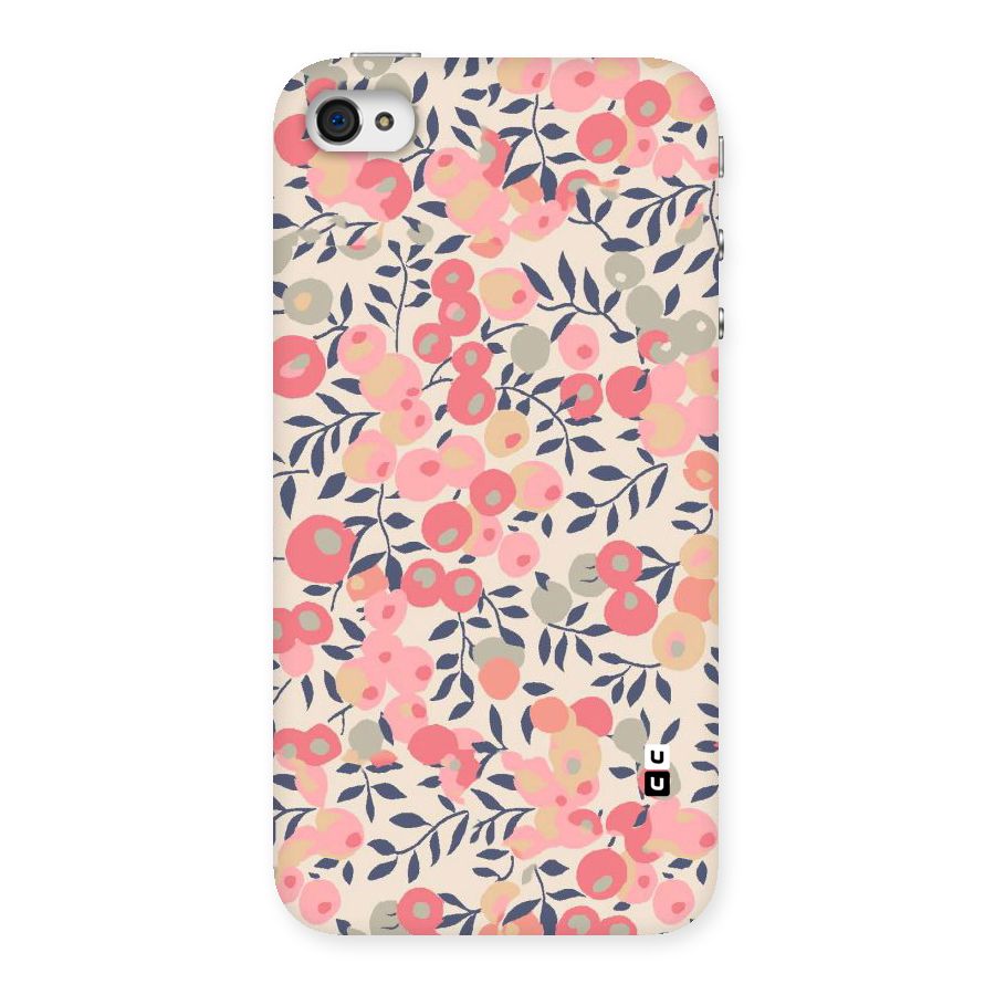 Pink Leaf Pattern Back Case for iPhone 4 4s