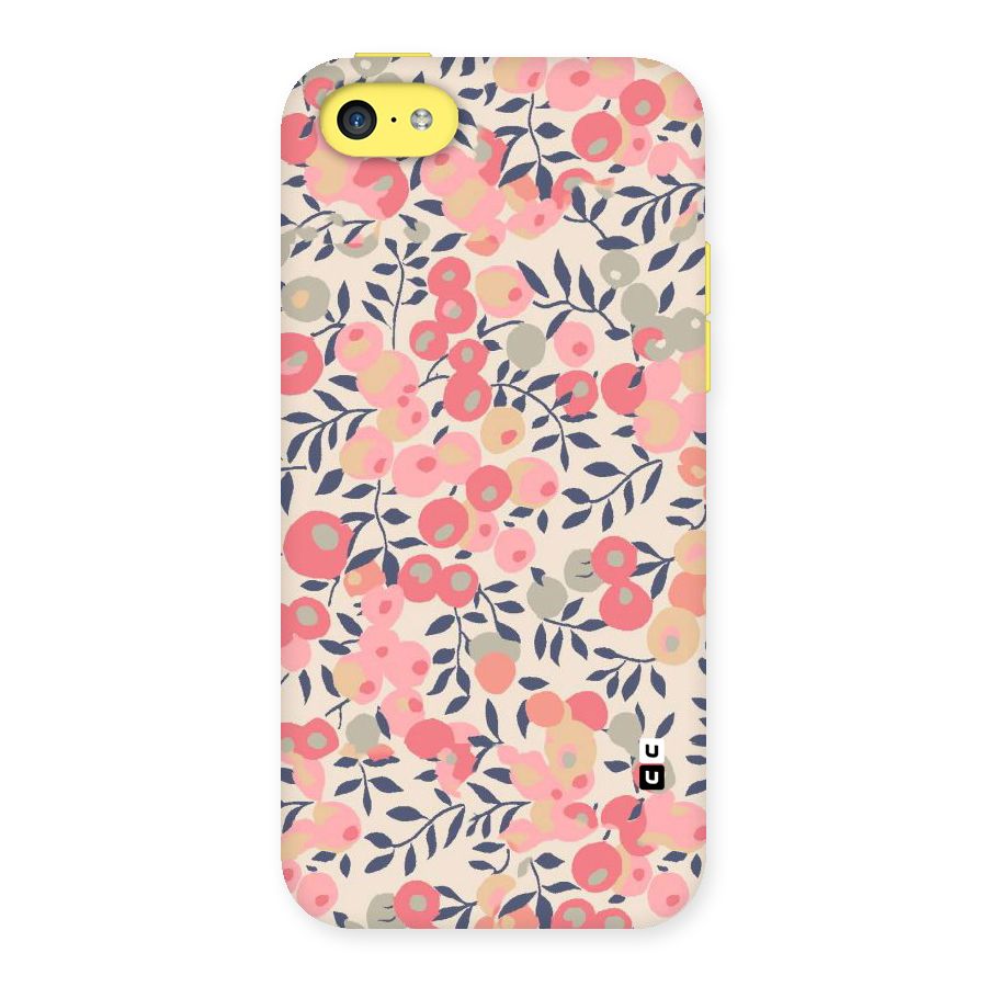 Pink Leaf Pattern Back Case for iPhone 5C