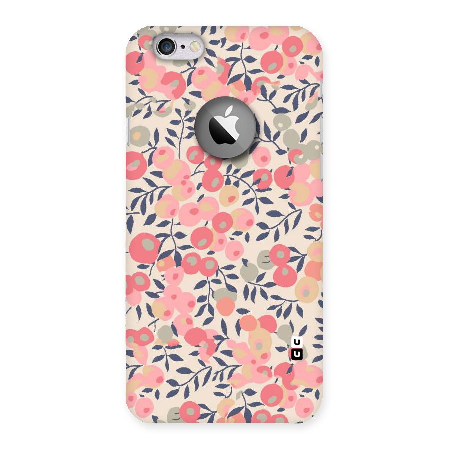 Pink Leaf Pattern Back Case for iPhone 6 Logo Cut