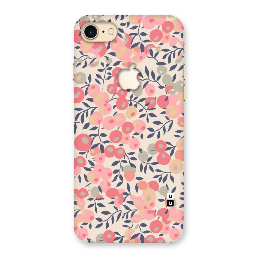 Pink Leaf Pattern Back Case for iPhone 7 Apple Cut