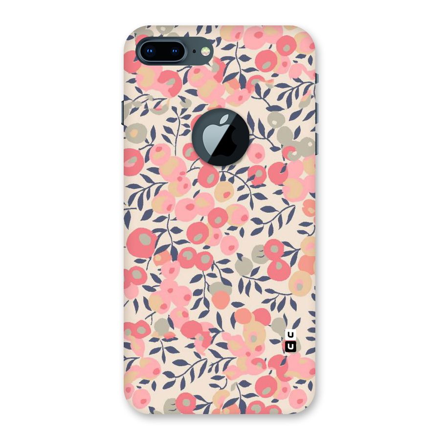 Pink Leaf Pattern Back Case for iPhone 7 Plus Logo Cut