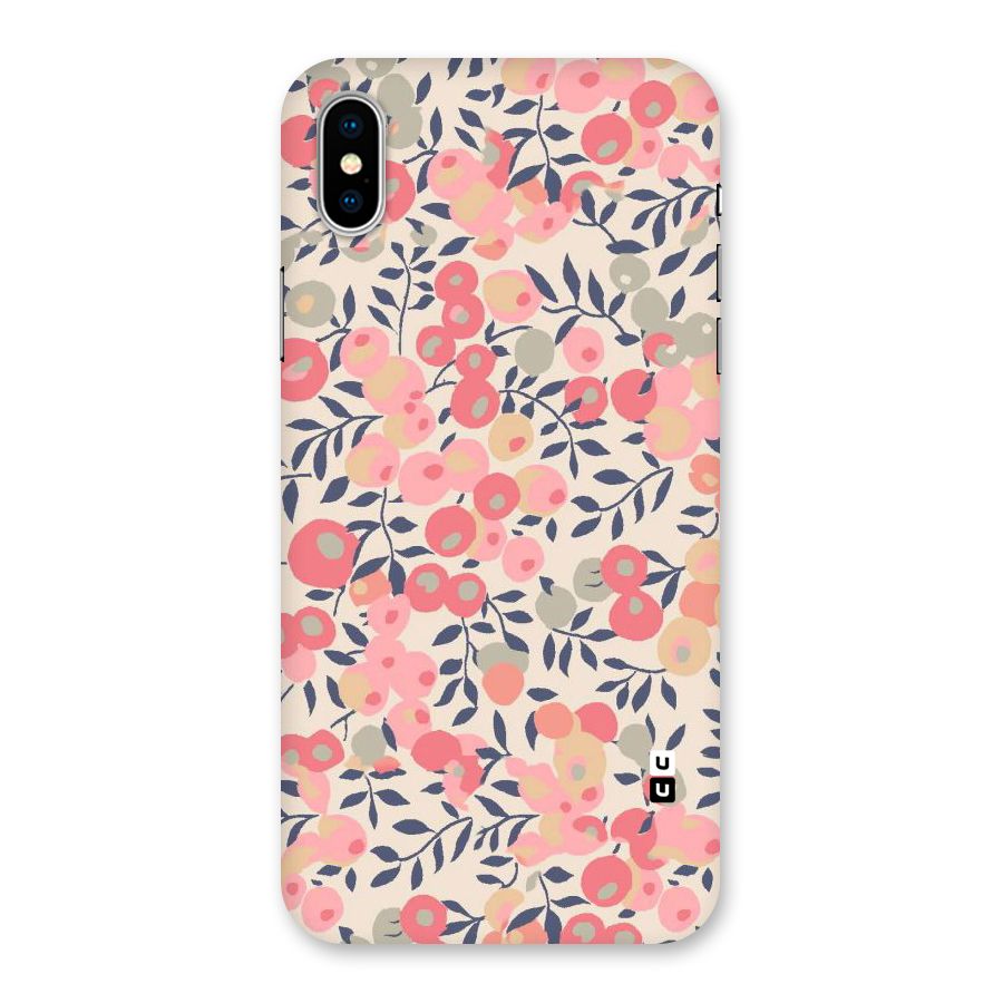 Pink Leaf Pattern Back Case for iPhone XS