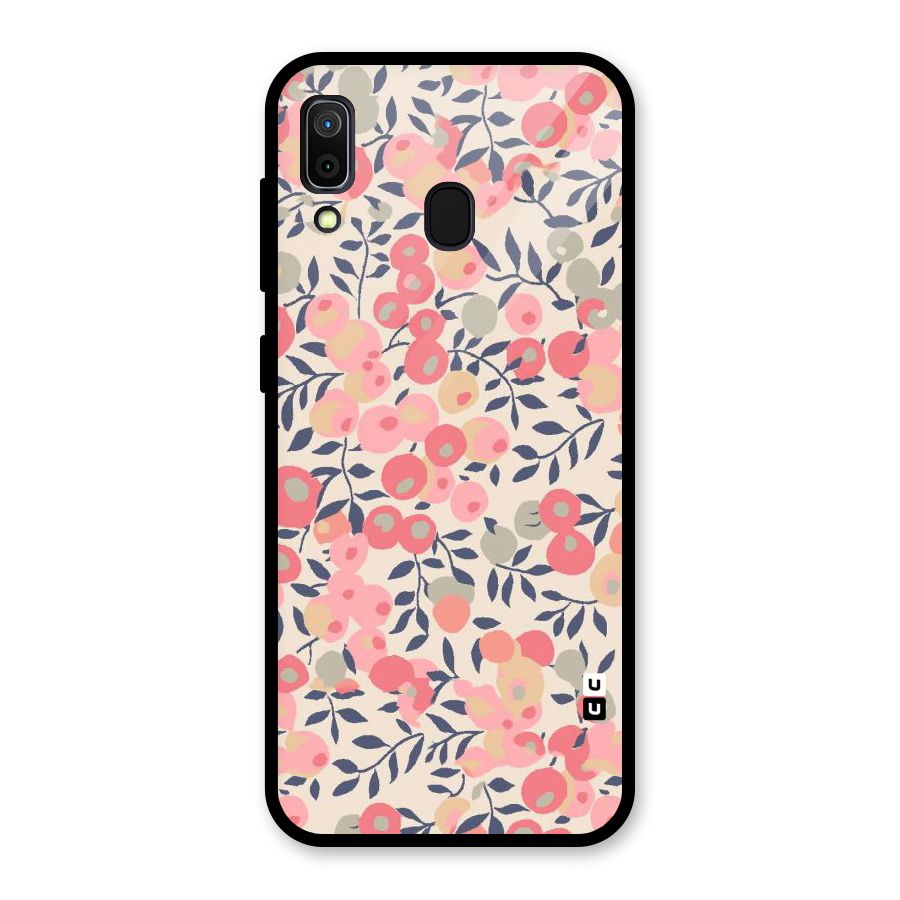 Pink Leaf Pattern Glass Back Case for Galaxy A30