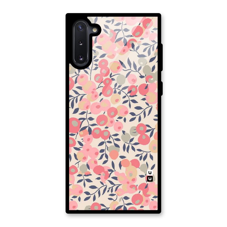 Pink Leaf Pattern Glass Back Case for Galaxy Note 10