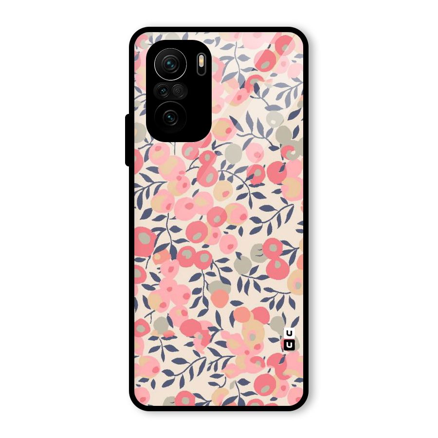 Pink Leaf Pattern Glass Back Case for Mi 11x
