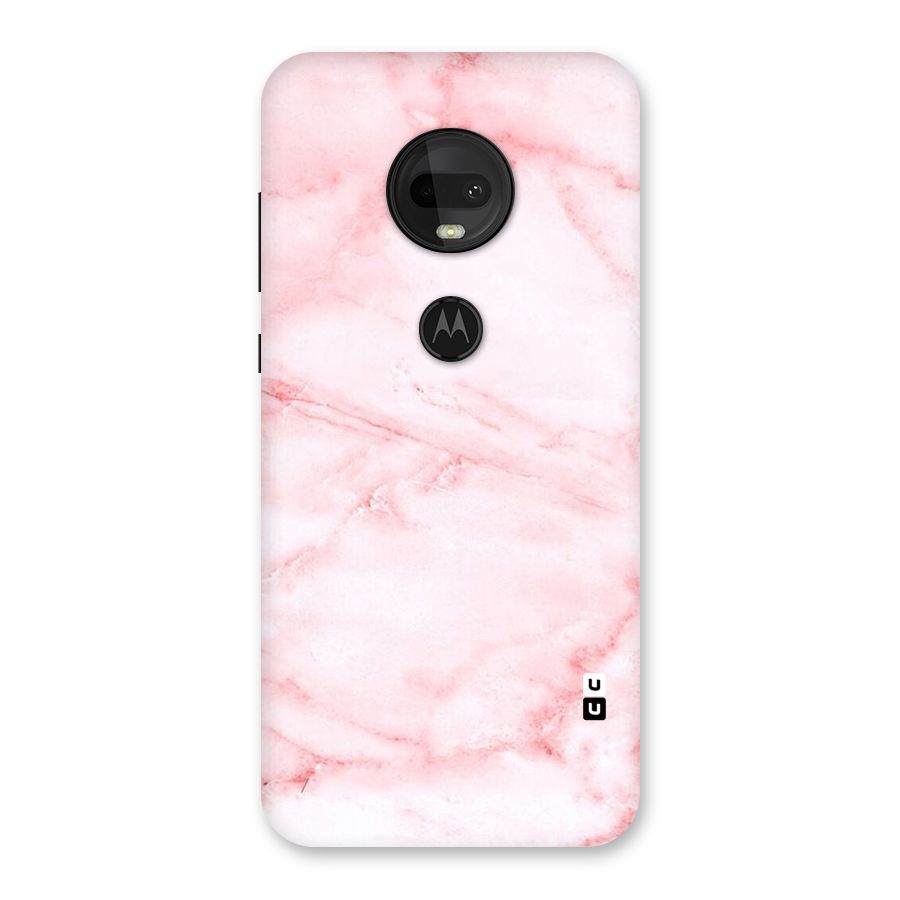 Pink Marble Print Back Case for Moto G7