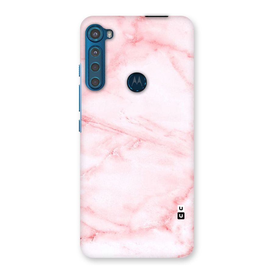 Pink Marble Print Back Case for Motorola One Fusion Plus