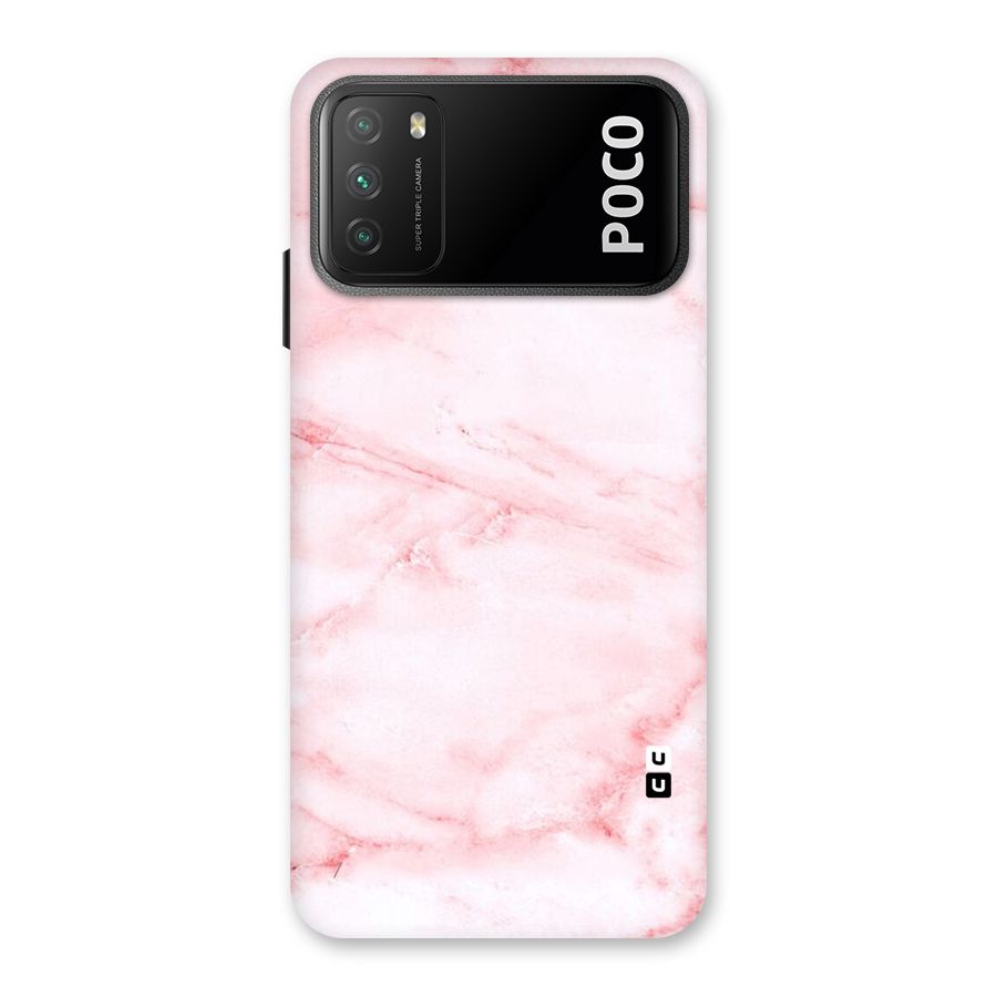 Pink Marble Print Back Case for Poco M3