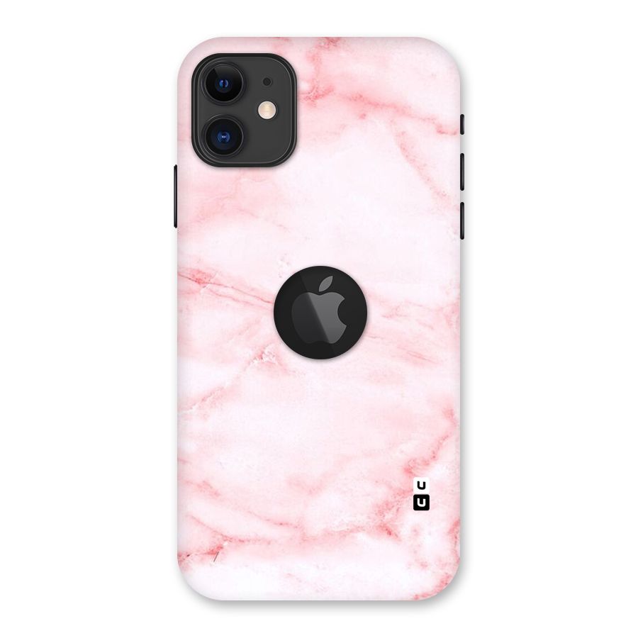 Pink Marble Print Back Case for iPhone 11 Logo Cut