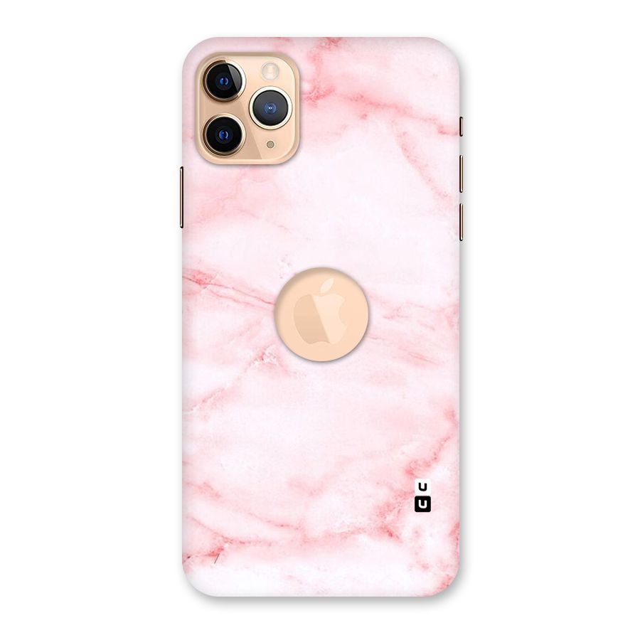 Pink Marble Print Back Case for iPhone 11 Pro Max Logo Cut