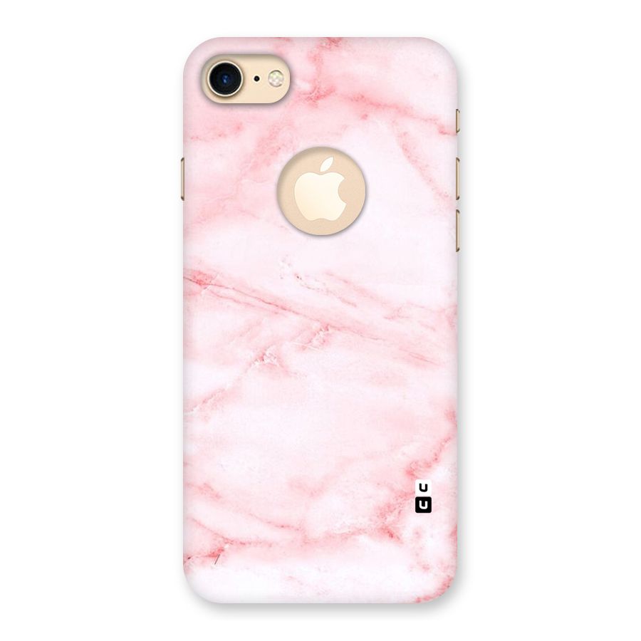 Pink Marble Print Back Case for iPhone 7 Logo Cut