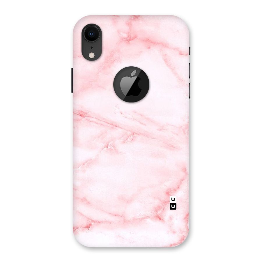 Pink Marble Print Back Case for iPhone XR Logo Cut