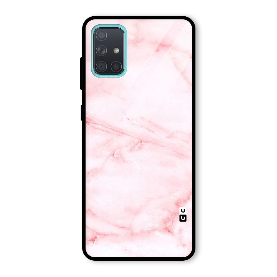 Pink Marble Print Glass Back Case for Galaxy A71