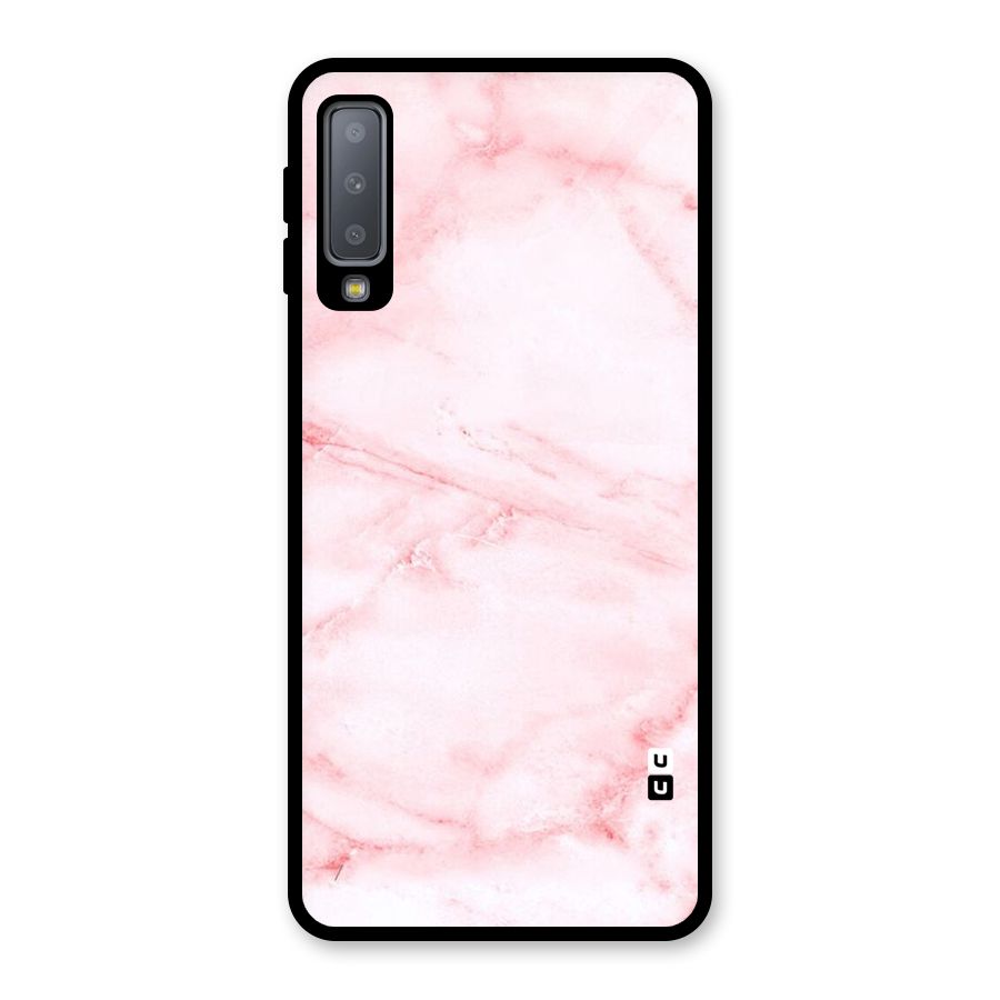 Pink Marble Print Glass Back Case for Galaxy A7 (2018)