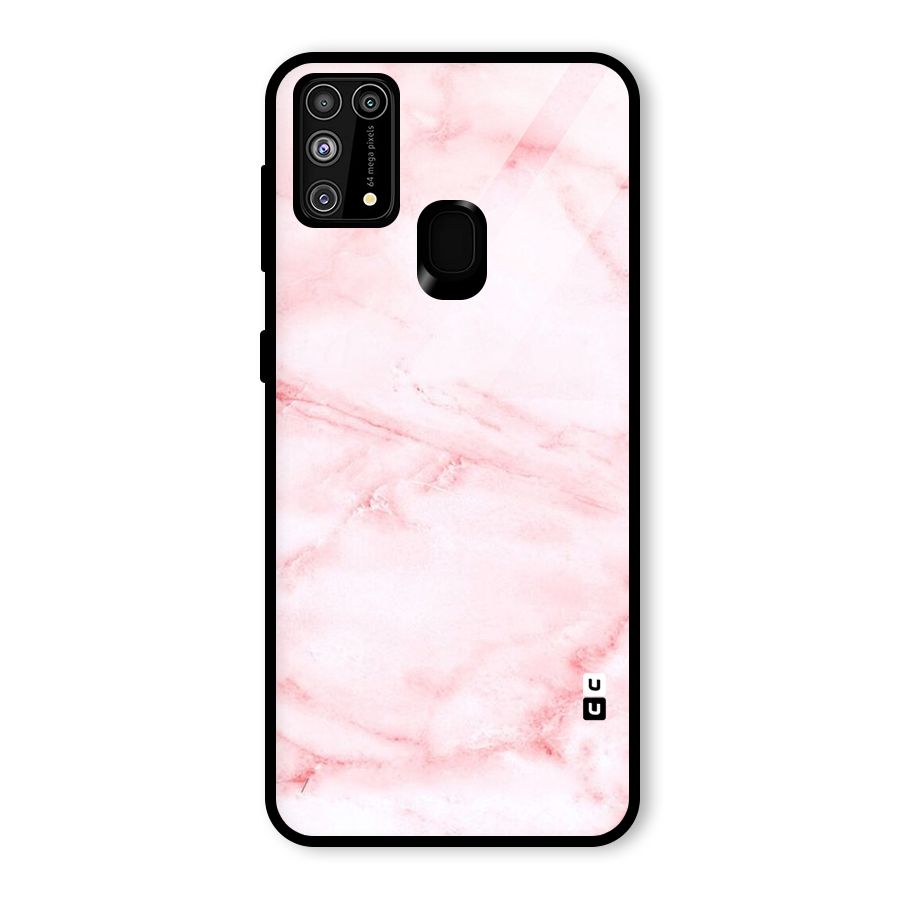 Pink Marble Print Glass Back Case for Galaxy F41