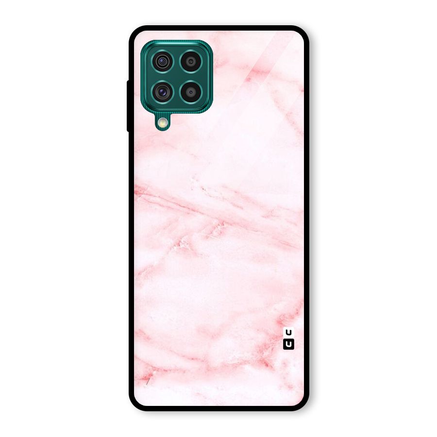 Pink Marble Print Glass Back Case for Galaxy F62