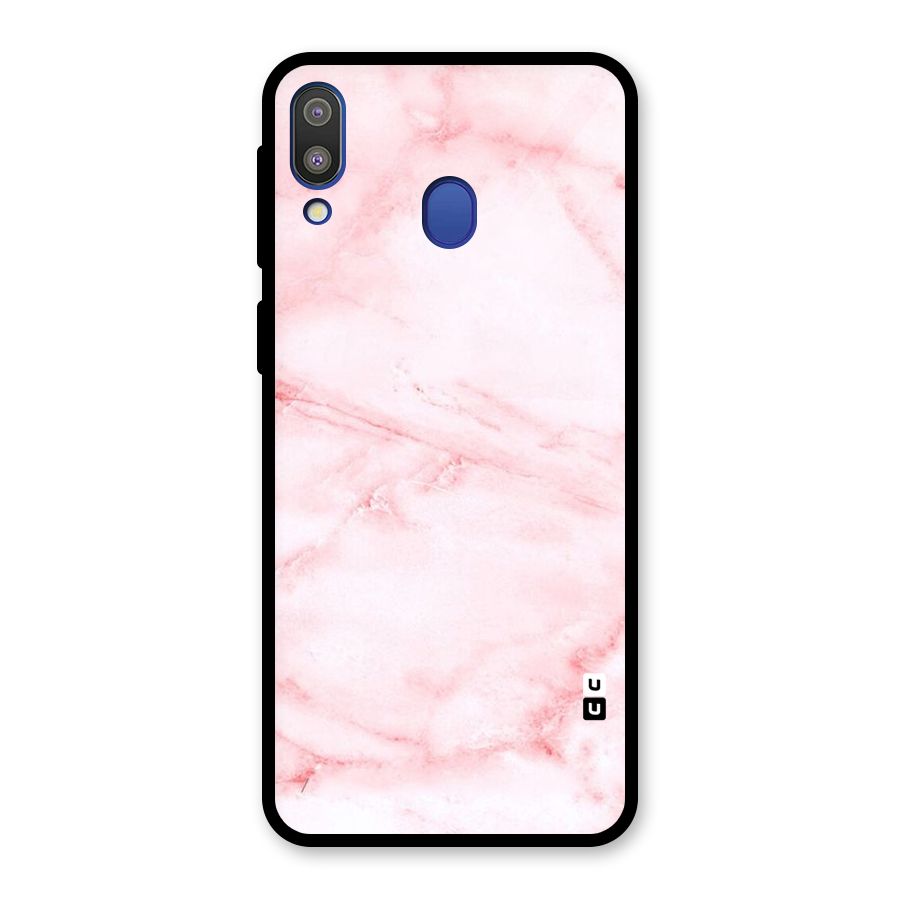 Pink Marble Print Glass Back Case for Galaxy M20