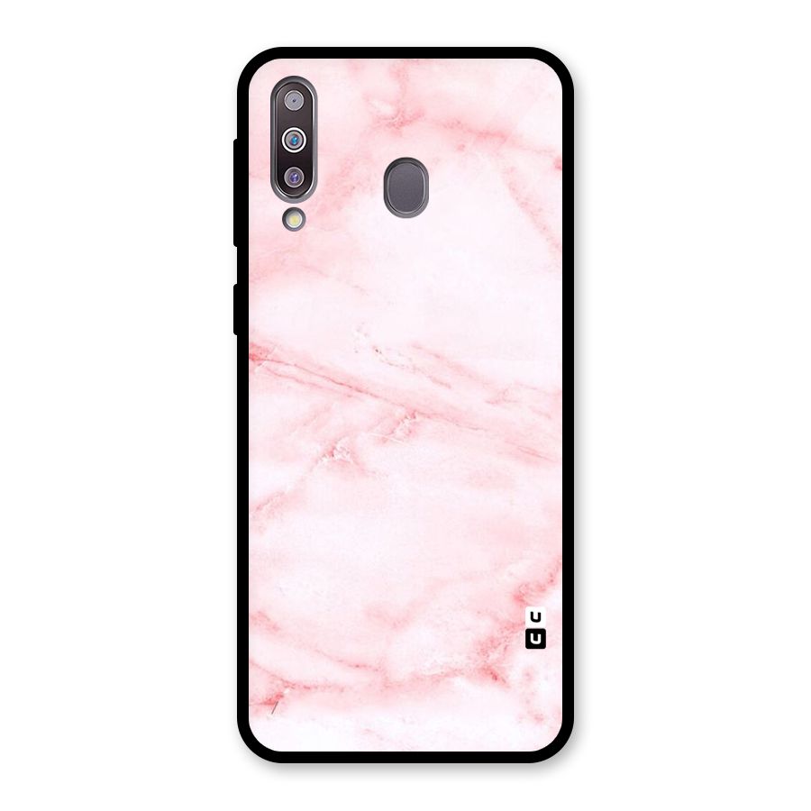 Pink Marble Print Glass Back Case for Galaxy M30