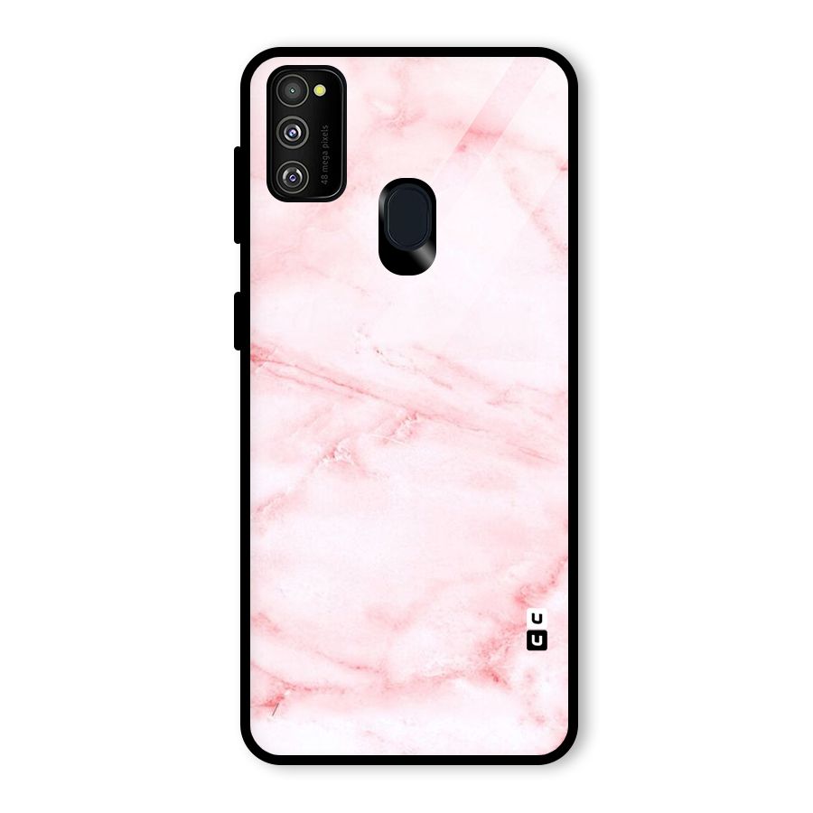 Pink Marble Print Glass Back Case for Galaxy M30s