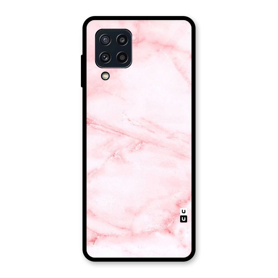 Pink Marble Print Glass Back Case for Galaxy M32