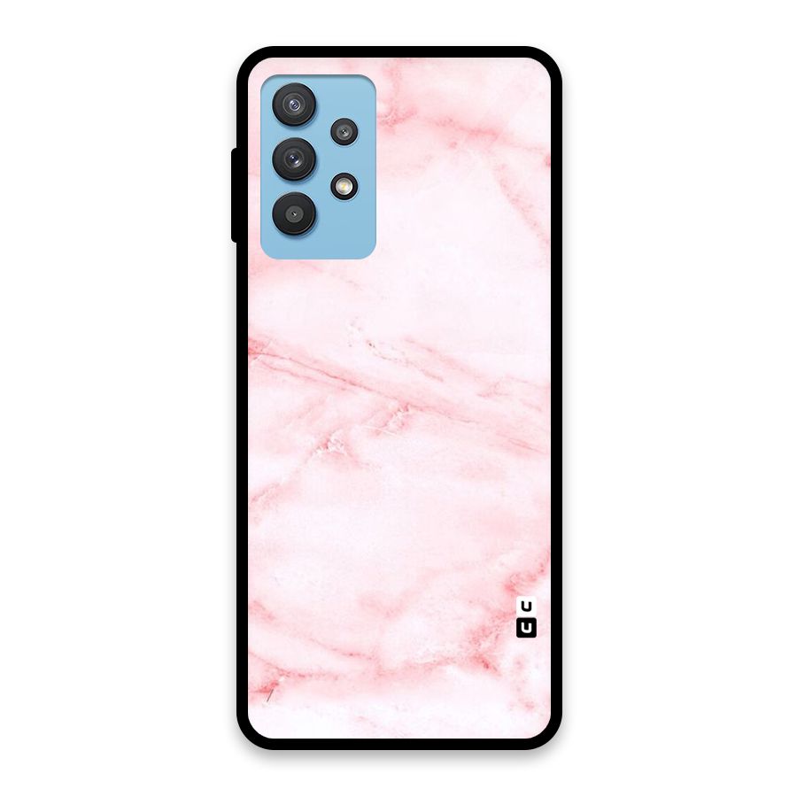 Pink Marble Print Glass Back Case for Galaxy M32 5G