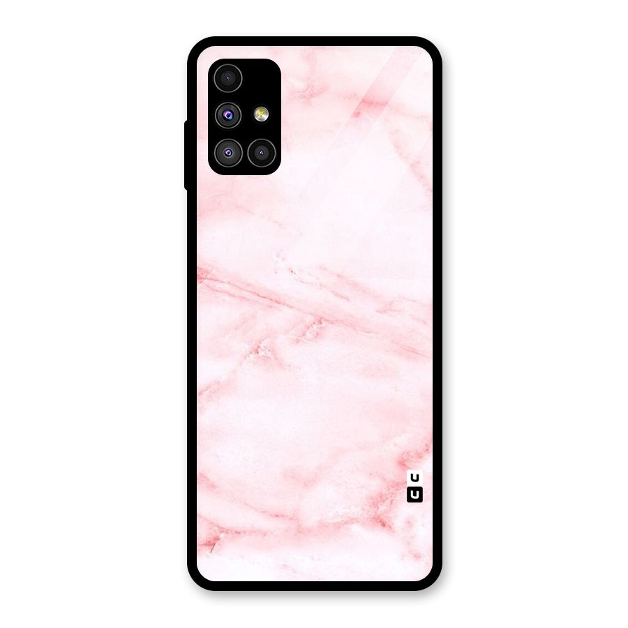 Pink Marble Print Glass Back Case for Galaxy M51