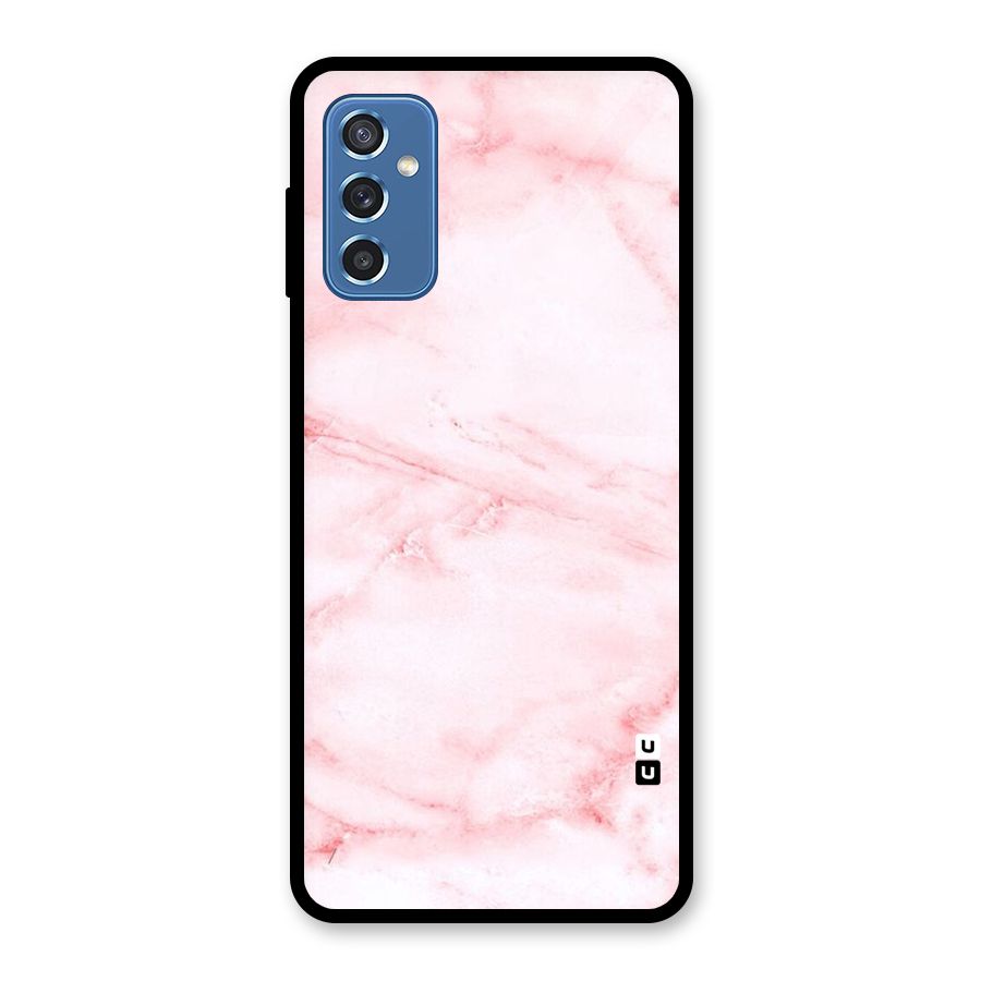 Pink Marble Print Glass Back Case for Galaxy M52 5G