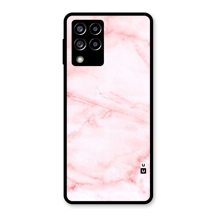 Pink Marble Print Glass Back Case for Galaxy M53 5G