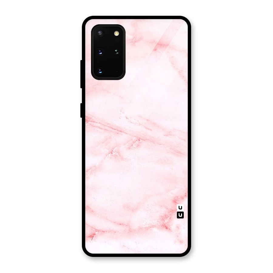 Pink Marble Print Glass Back Case for Galaxy S20 Plus