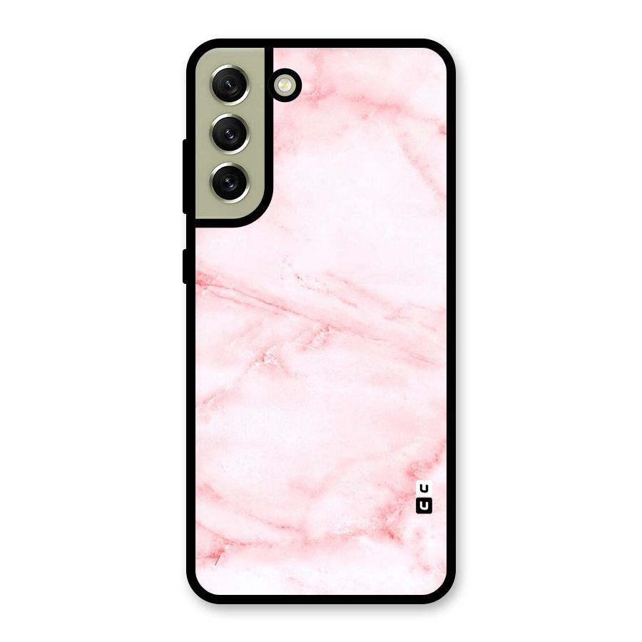 Pink Marble Print Glass Back Case for Galaxy S21 FE 5G