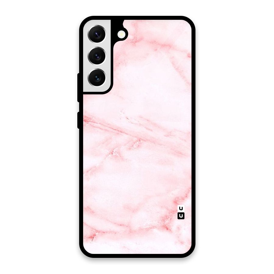 Pink Marble Print Glass Back Case for Galaxy S22 Plus 5G