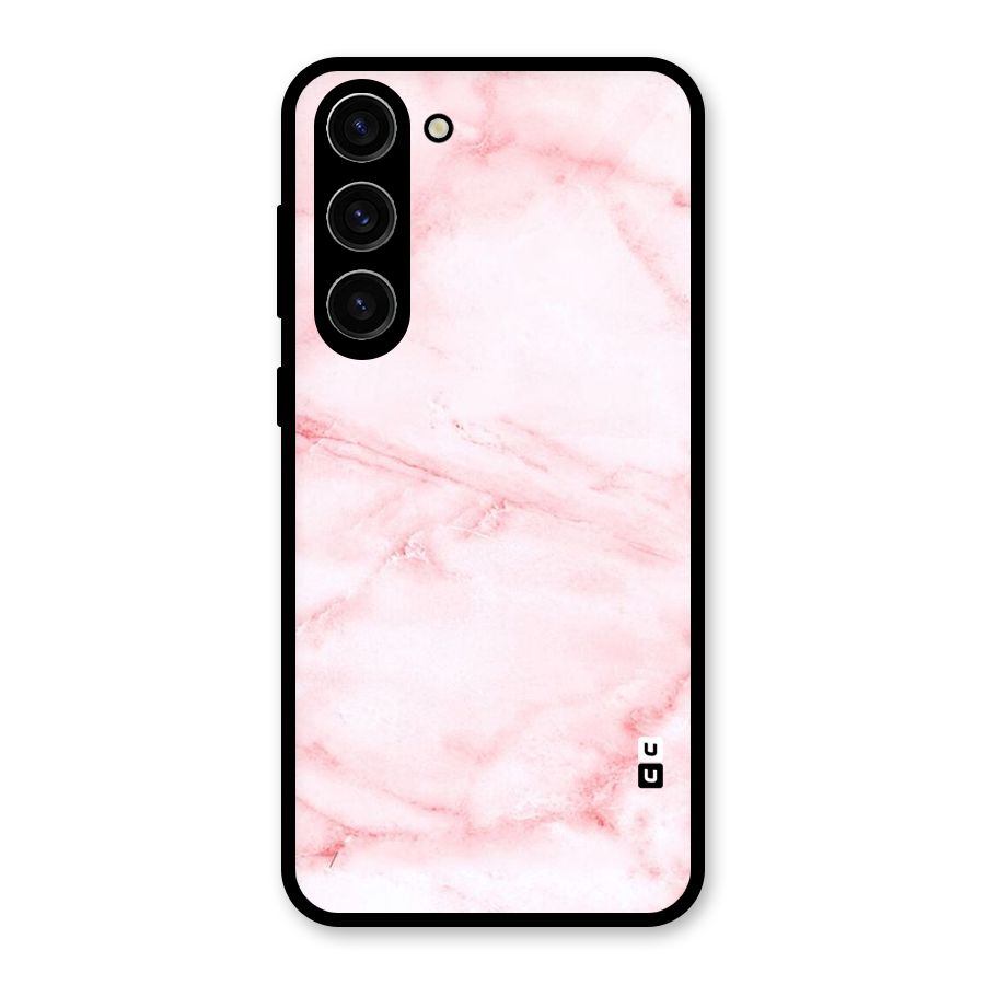 Pink Marble Print Glass Back Case for Galaxy S23 Plus