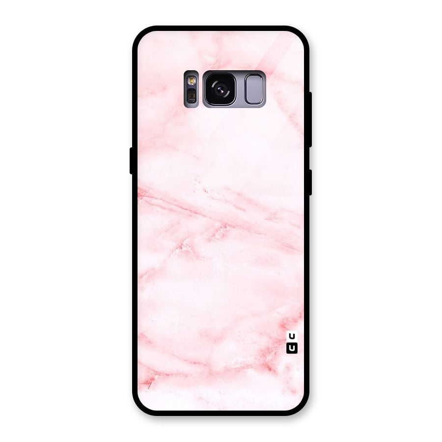 Pink Marble Print Glass Back Case for Galaxy S8