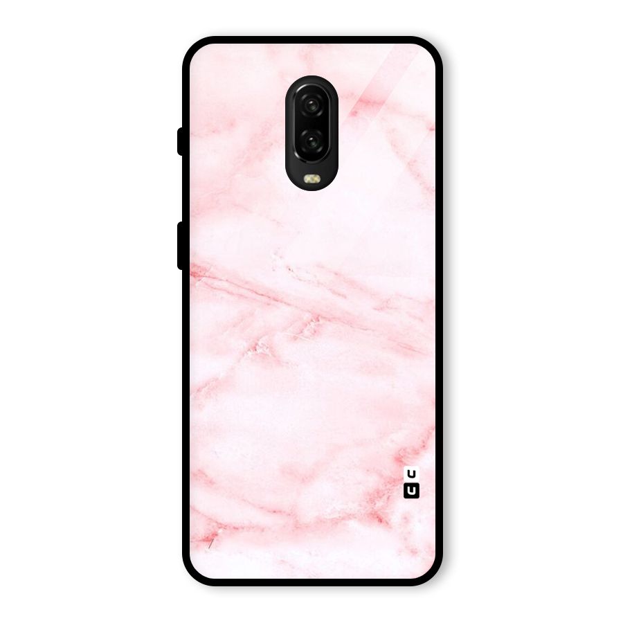 Pink Marble Print Glass Back Case for OnePlus 6T