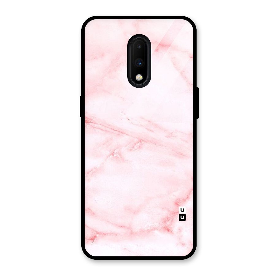 Pink Marble Print Glass Back Case for OnePlus 7