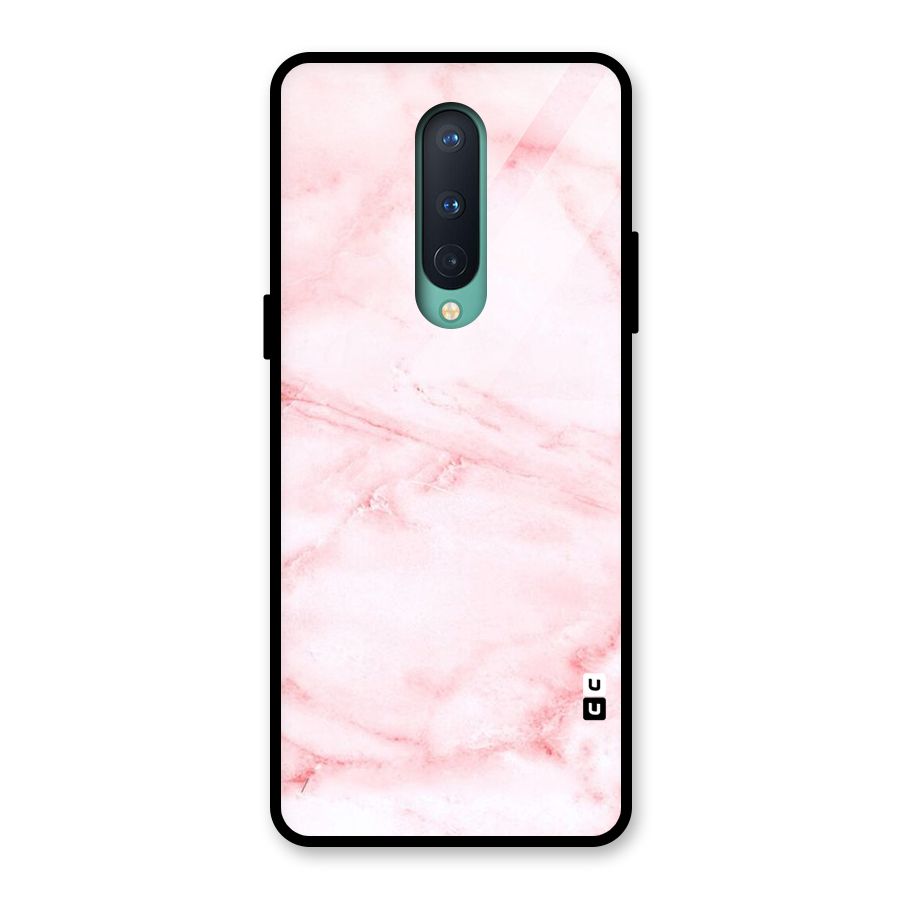 Pink Marble Print Glass Back Case for OnePlus 8